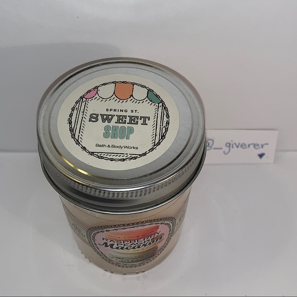 RARE Raspberry Peach Macaron Sweet Shop Mason Jar Candle - Picture 2 of 14